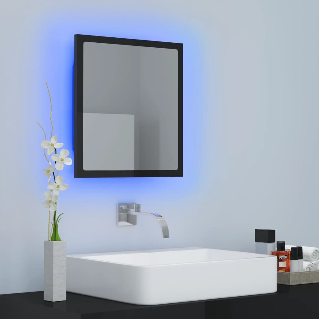 LED Bathroom Mirror Toilet Wall Mirror Engineered Wood Multi Colours vidaXL
