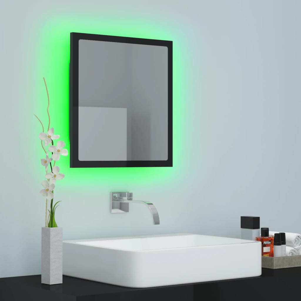 LED Bathroom Mirror Toilet Wall Mirror Engineered Wood Multi Colours vidaXL