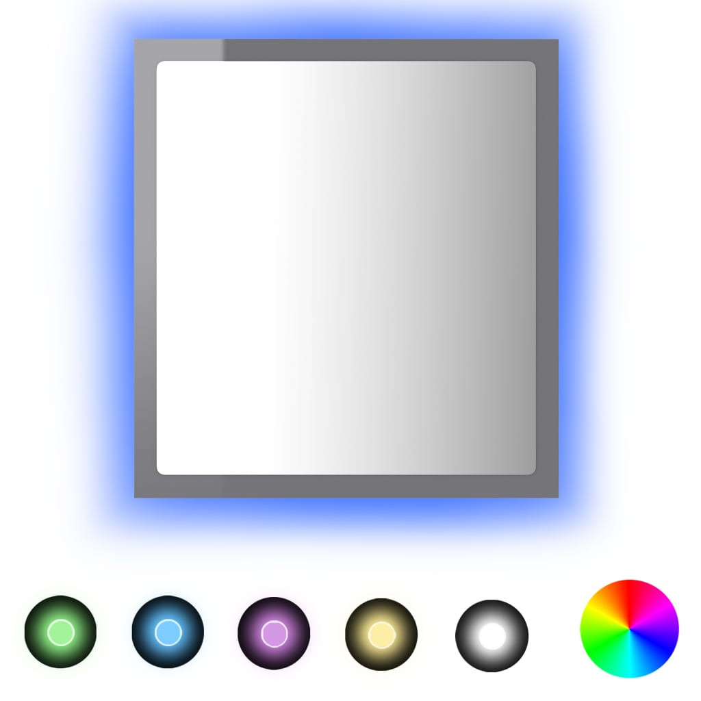 LED Bathroom Mirror Toilet Wall Mirror Engineered Wood Multi Colours vidaXL