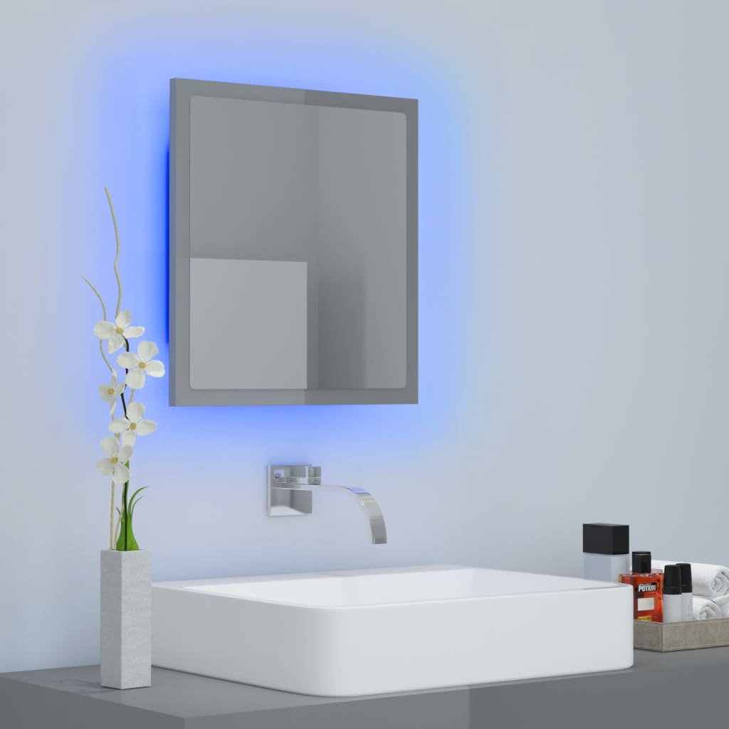 LED Bathroom Mirror Toilet Wall Mirror Engineered Wood Multi Colours vidaXL