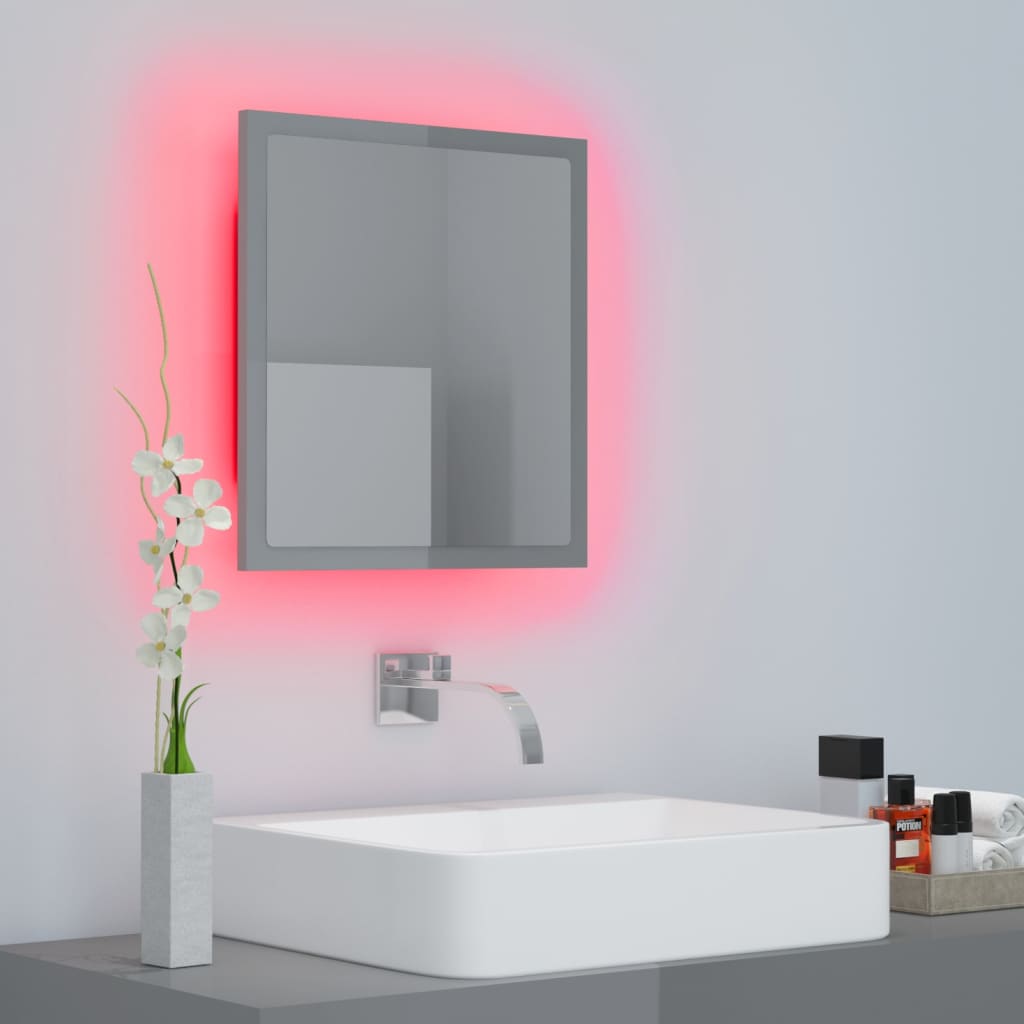 LED Bathroom Mirror Toilet Wall Mirror Engineered Wood Multi Colours vidaXL