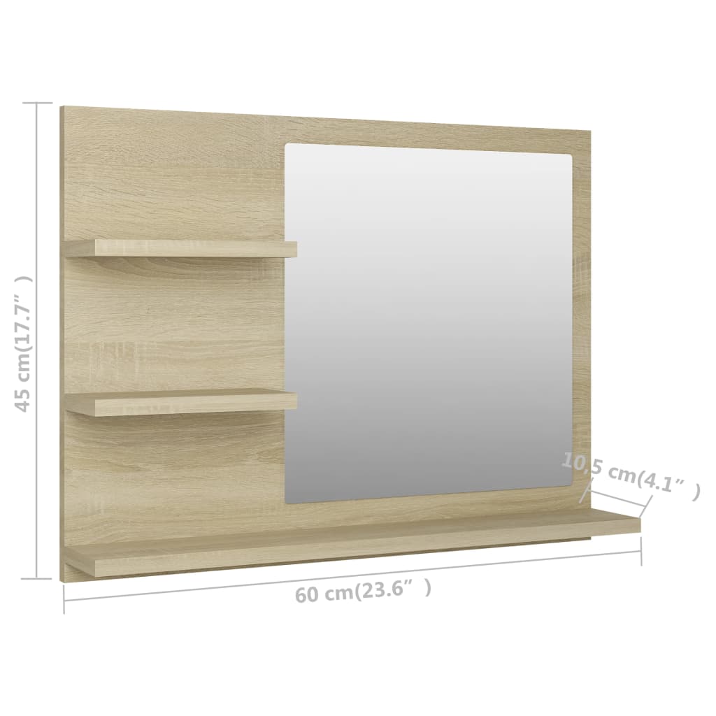 Bathroom Mirror Chipboard Cosmetic Mirror Washroom Glass Multi Colours vidaXL