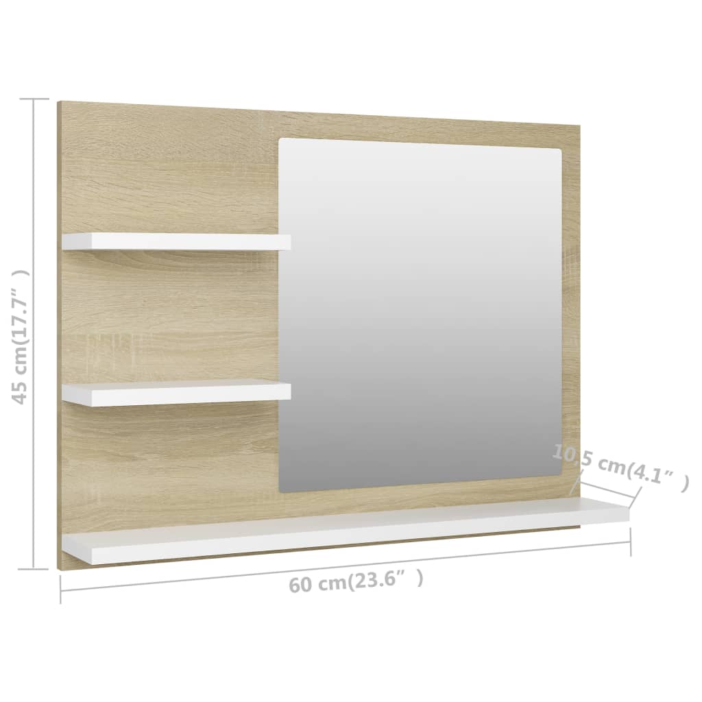 Bathroom Mirror Chipboard Cosmetic Mirror Washroom Glass Multi Colours vidaXL
