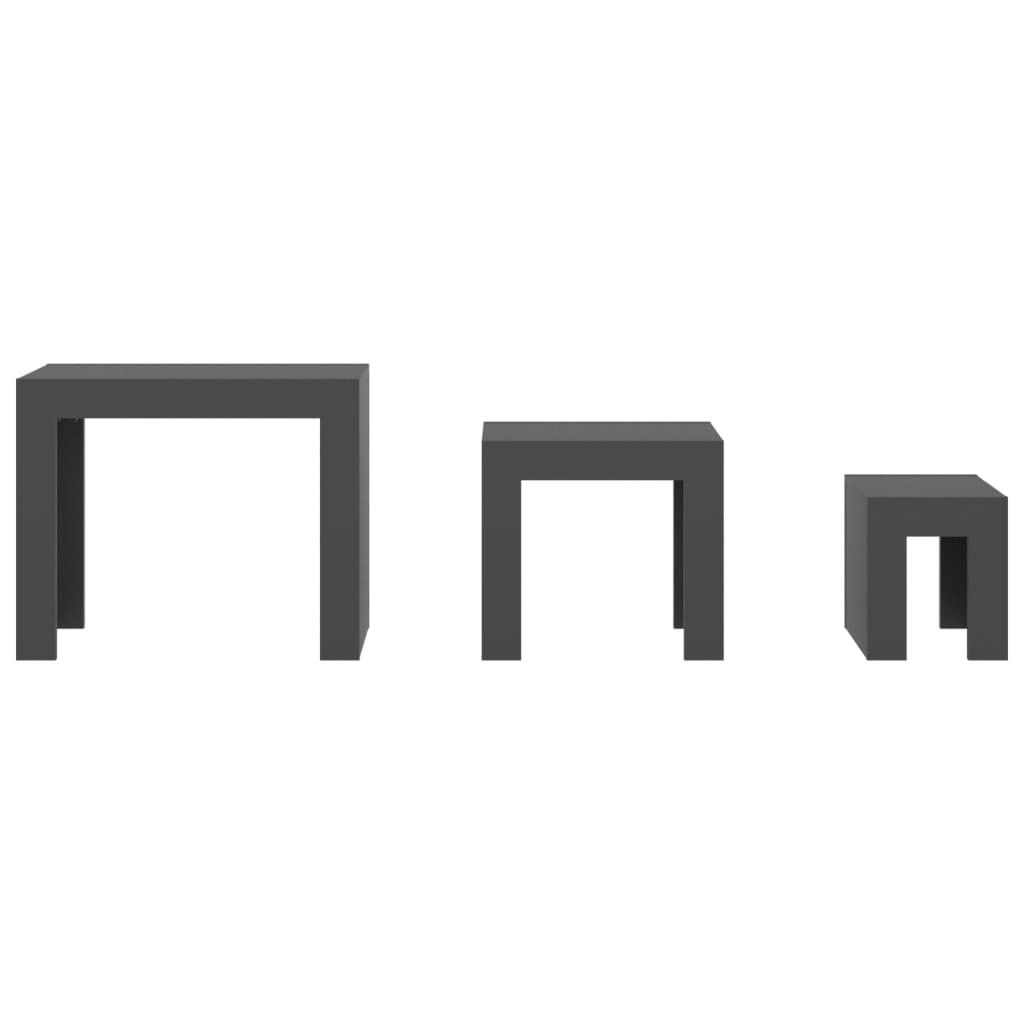 3x Nesting Coffee Tables Engineered Wood Table Furniture Multi Colours vidaXL