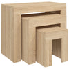 3x Nesting Coffee Tables Engineered Wood Table Furniture Multi Colours vidaXL