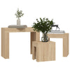 3x Nesting Coffee Tables Engineered Wood Table Furniture Multi Colours vidaXL