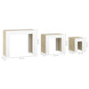 3x Nesting Coffee Tables Engineered Wood Table Furniture Multi Colours vidaXL