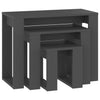 3x Nesting Tables Engineered Wood End Side Nest of Table Multi Colours vidaXL