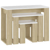 3x Nesting Tables Engineered Wood End Side Nest of Table Multi Colours vidaXL