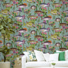 HOLDEN LAGOON FISH FLOWERS WALLPAPER FEATURE WALL DECOR - WHITE TEAL BLUE GREEN