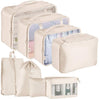 8Pcs Packing Cubes Luggage Storage Organiser Travel Compression Suitcase Bags UK