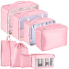 8Pcs Packing Cubes Luggage Storage Organiser Travel Compression Suitcase Bags UK