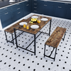 Dining Table and Chairs Bench Seat Set 4 Seater Vintage Home Kitchen Dining Room