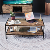 Industrial Coffee Table Wooden Shelf Sofa Side End Display Living Room Furniture