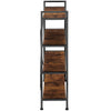 Bookcase | 4 Shelves Ladder Standing Wall Unit Oak Wooden Corner Storage Shelf