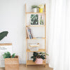 Ladder Wall Shelf Bookcase Shelving Unit Wood 5 Tier Home Storage/Display Stand
