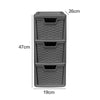 3 Drawer Medium Rattan Tower Units in Black, Slate Grey, Cream & Mushroom