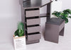 Corner Dressing Table 3 Mirror 5 Drawers Desk Set & Small Stool Black White Grey