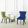 2x Tufted Knocker Dining Chairs Wingback Velvet Padded Seat Quilted Button