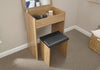 COMPACT DRESSING TABLE SET UNIT MAKEUP DRESSER DESK DRAWER & PADDED STOOL SEAT