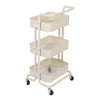 3 Tier Slim Kitchen Storage Trolley Cart Rack Tray Shelf Rolling Wheel W/ Handle
