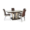 Marble Effect MDF Dining Table with 6 chairs in Black-white, Full black, Brown