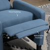 Button Tufted Recliner Chair, Microfibre Cloth Reclining Armchair