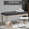 Accent Bench Tufted Upholstered Foot Stool Linen-Touch Ottoman for Bedroom