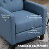 Button Tufted Recliner Chair, Microfibre Cloth Reclining Armchair