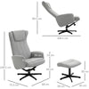 Recliner and Ottoman with 135° Adjustable Backrest Footstool for Home Office