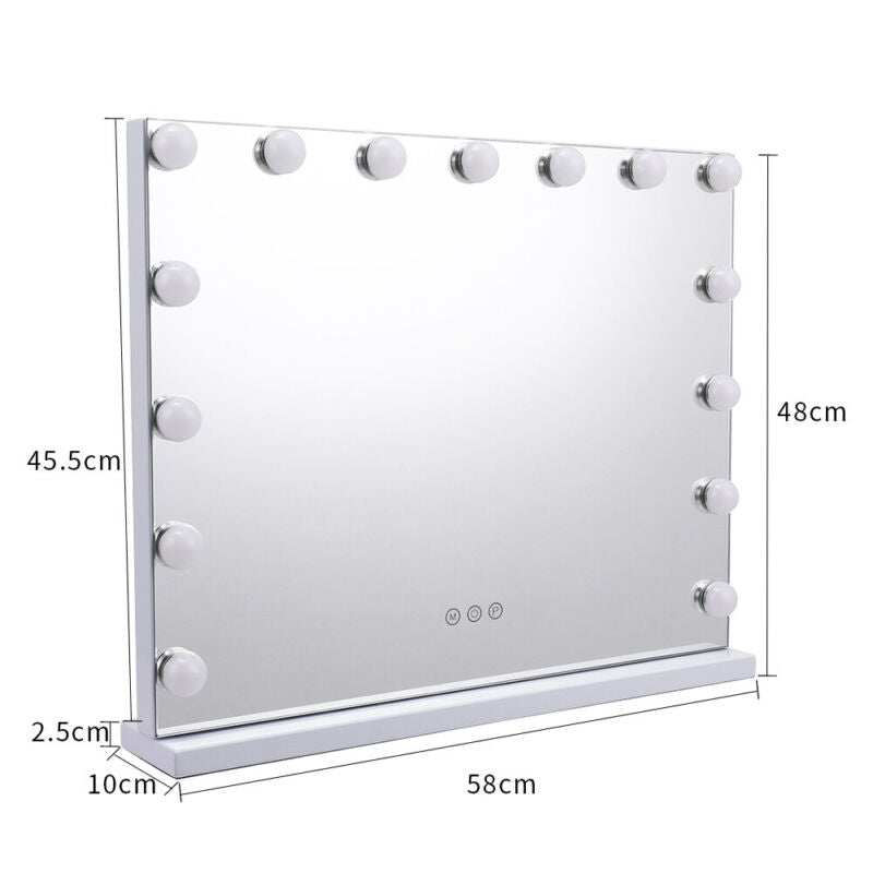Hollywood Cosmetic Mirror LED Light MakeUp Vanity Shaving Bath Round/Rectangular