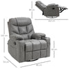 PU Leather Manual Recliner Chair, Recliner Armchair for Living Room