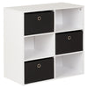 Hartleys White 6 Cube Kids Toy/Games Book Shelf Bedroom Storage Unit & 3 Drawers