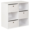 Hartleys White 6 Cube Kids Toy/Games Book Shelf Bedroom Storage Unit & 3 Drawers