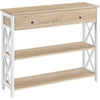 Industrial Console Table with Drawer & 2 Open Shelves Versatile Entryway Table