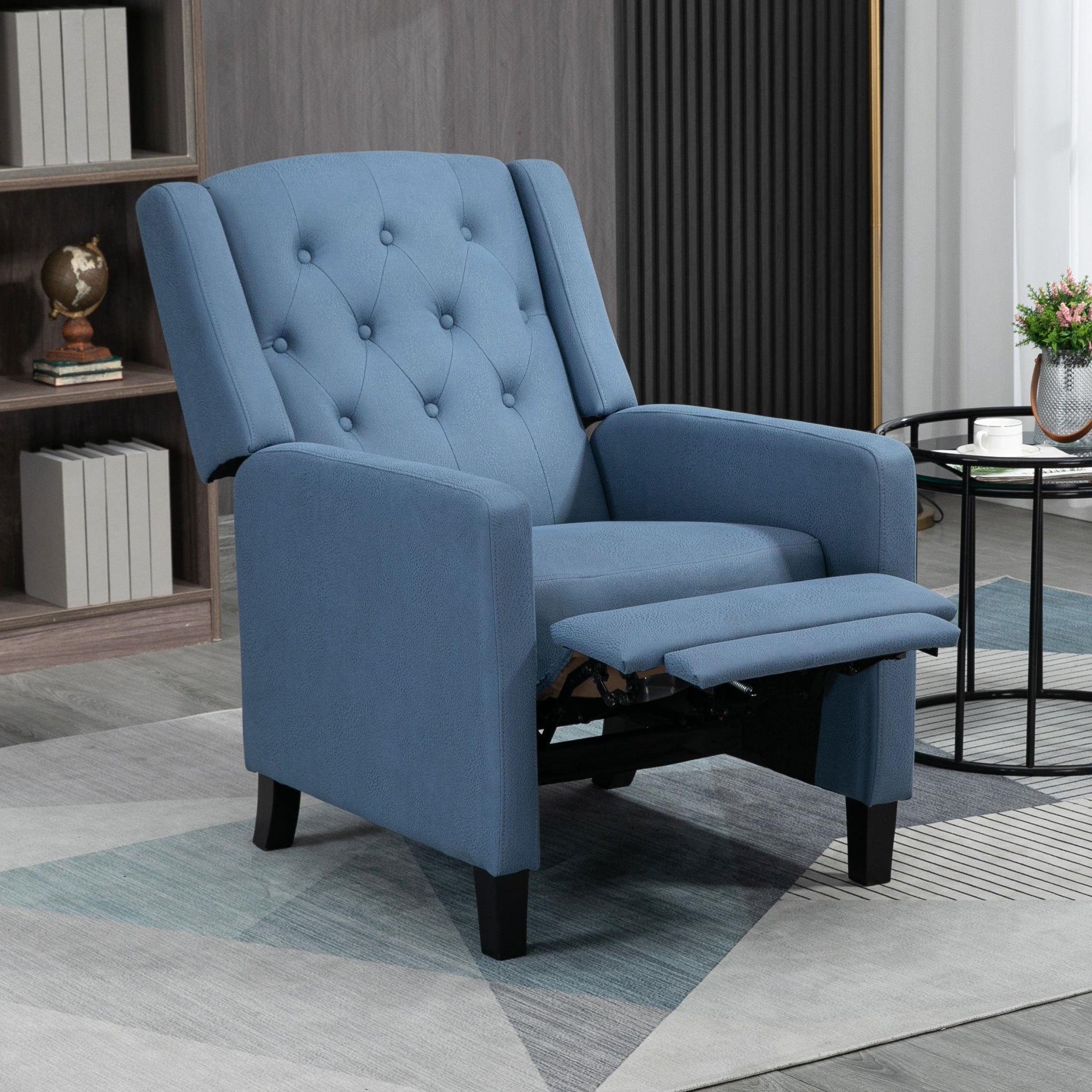 Blue cloth online recliner