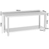 3 4 5 6ft Steel Catering Prep Tables w/ Extra Top Shelf Kitchen Dissecting Bench