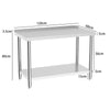 3 4 5 6ft Steel Catering Prep Tables w/ Extra Top Shelf Kitchen Dissecting Bench