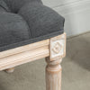 Accent Bench Tufted Upholstered Foot Stool Linen-Touch Ottoman for Bedroom