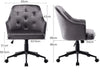 EMILE VELVET SWIVEL DESK STUDY HOME OFFICE COMPUTER CHAIR LIVINGROOM ARMCHAIR