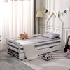 THEO KIDS WOODEN HOUSE TREEHOUSE SINGLE BED FRAME - WHITE/GREY - TRUNDLE OPTION