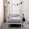 THEO KIDS WOODEN HOUSE TREEHOUSE SINGLE BED FRAME - WHITE/GREY - TRUNDLE OPTION