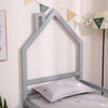 THEO KIDS WOODEN HOUSE TREEHOUSE SINGLE BED FRAME - WHITE/GREY - TRUNDLE OPTION