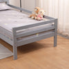 THEO KIDS WOODEN HOUSE TREEHOUSE SINGLE BED FRAME - WHITE/GREY - TRUNDLE OPTION