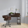 35" Wooden Home Office Study Computer Desk & Shelves Brown