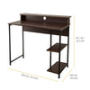 35" Wooden Home Office Study Computer Desk & Shelves Brown