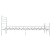 Bed Frame Metal 120x200 cm to 200x200cm in Black & White