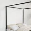 ASHWELL 4 POSTER METAL BED FRAME BLACK/WHITE - SINGLE/SMALL DOUBLE/DOUBLE/KING