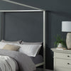 ASHWELL 4 POSTER METAL BED FRAME BLACK/WHITE - SINGLE/SMALL DOUBLE/DOUBLE/KING