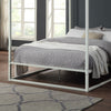 ASHWELL 4 POSTER METAL BED FRAME BLACK/WHITE - SINGLE/SMALL DOUBLE/DOUBLE/KING